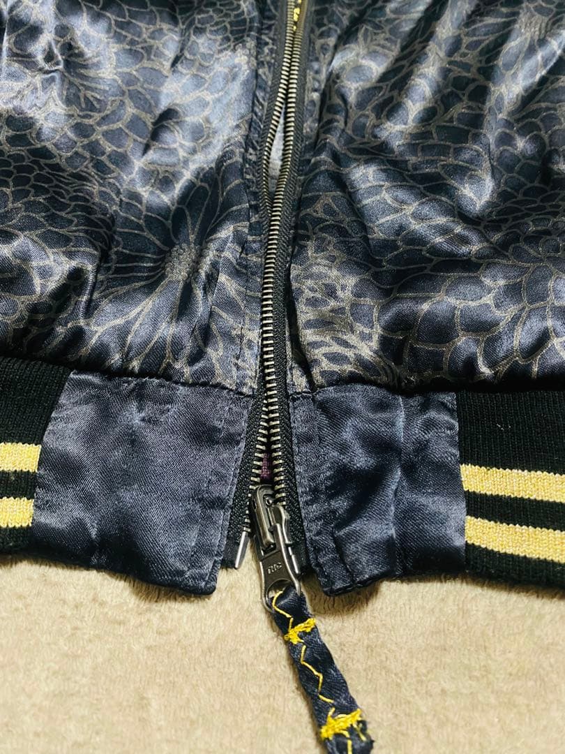 ２面用 美品 雅結 日本限定 スカル スカジャン unisex レーヨン