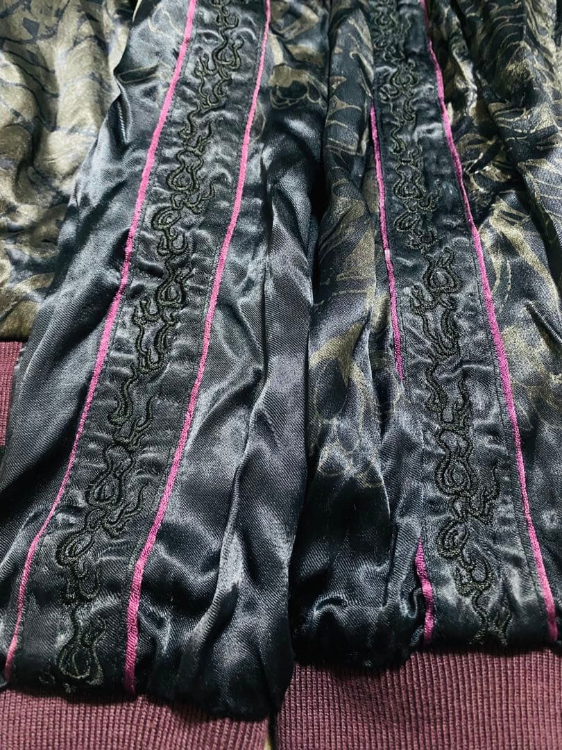 ２面用 美品 雅結 日本限定 スカル スカジャン unisex レーヨン