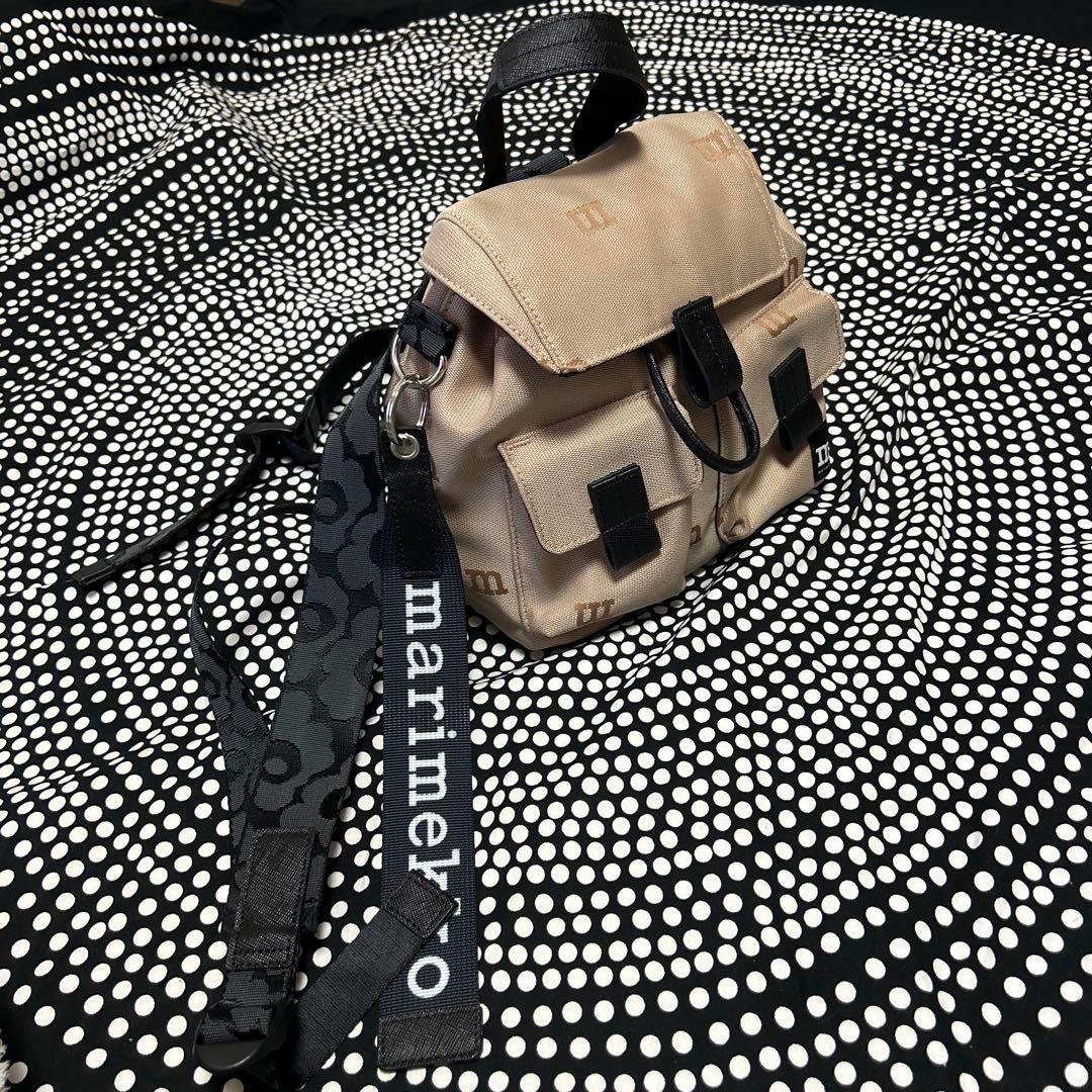 marimekko ベージュ ミニバックパック