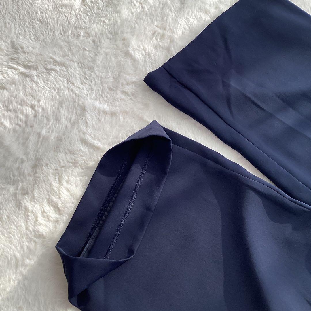 【美品】BEAMS ノーカラー　スリーピース セットアップ　スーツ　ネイビー