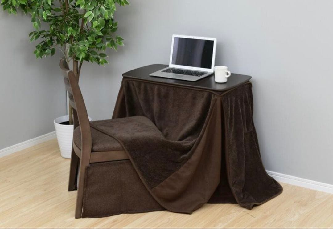 豆*ち様 山善 デスクこたつ こたつ布団セット ダークブラウン　組み立て済み