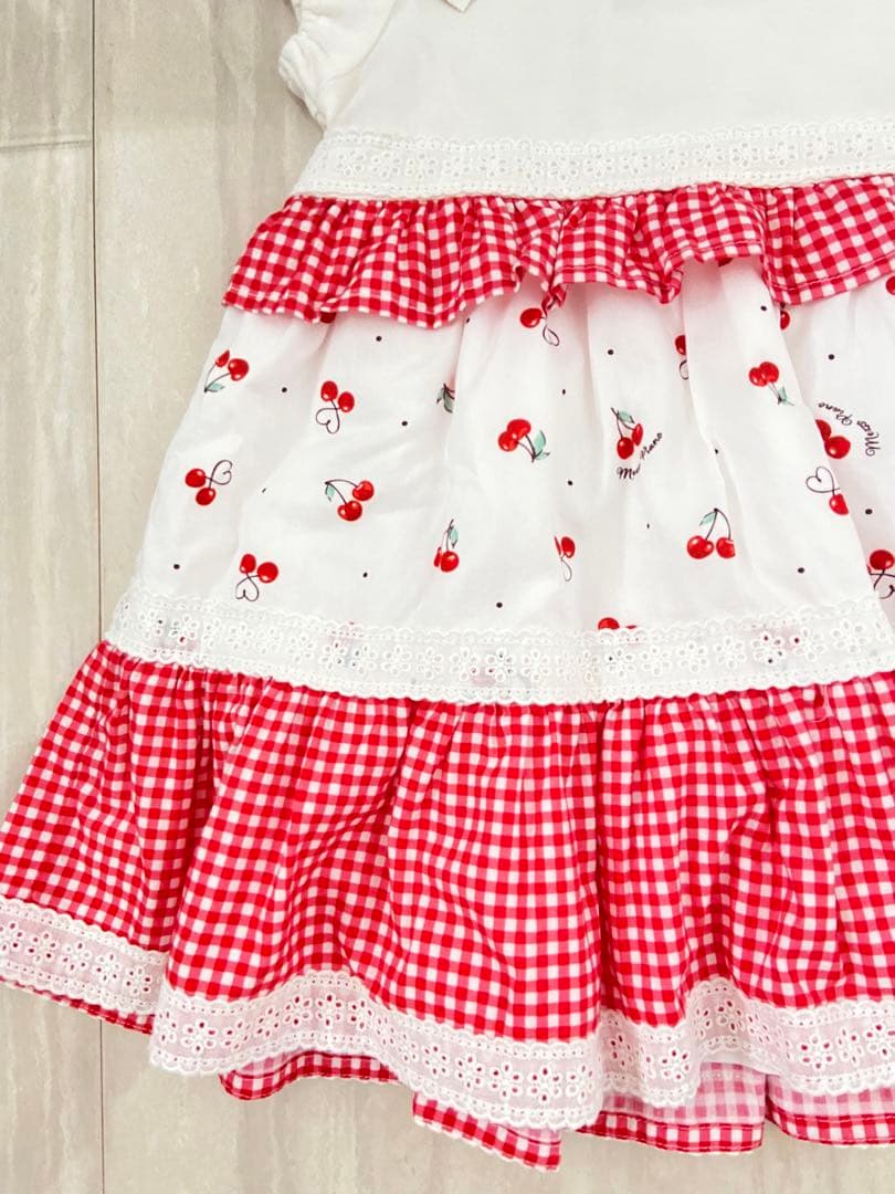 新品未使用　メゾピアノ　ワンピース　90 さくらんぼ