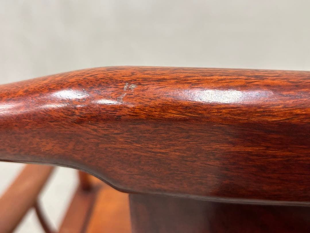 アンティーク 唐木 花梨 無垢材 肘付イス 古家具 アームチェア 木製