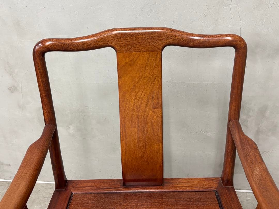 アンティーク 唐木 花梨 無垢材 肘付イス 古家具 アームチェア 木製