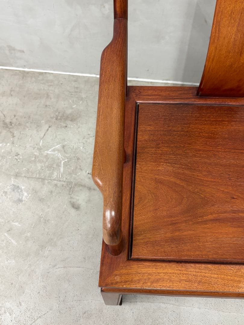 アンティーク 唐木 花梨 無垢材 肘付イス 古家具 アームチェア 木製