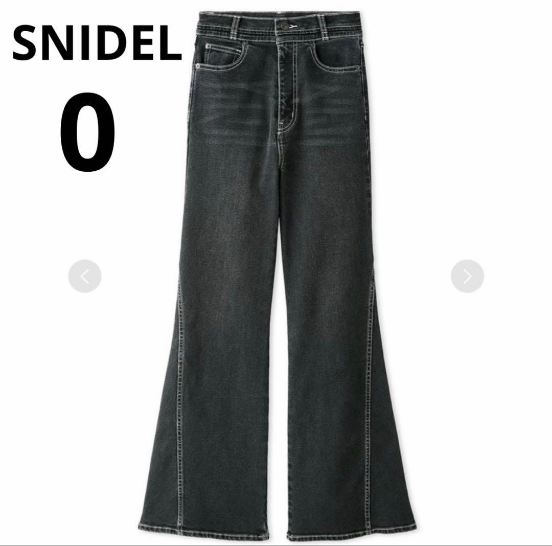 【美品】SNIDEL Sustainableストレッチフレアデニムパンツ BLK