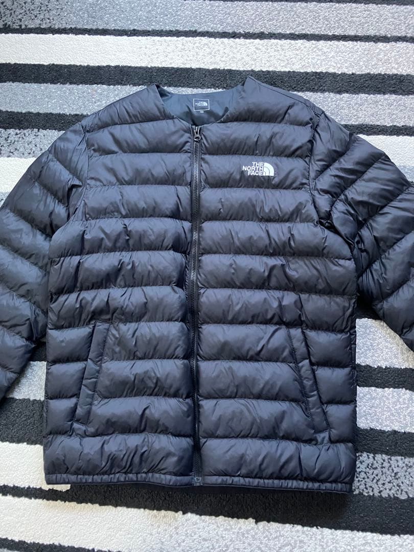 ザノースフェイス　ダウンジャンパー　黒　S〜M ノーカラー