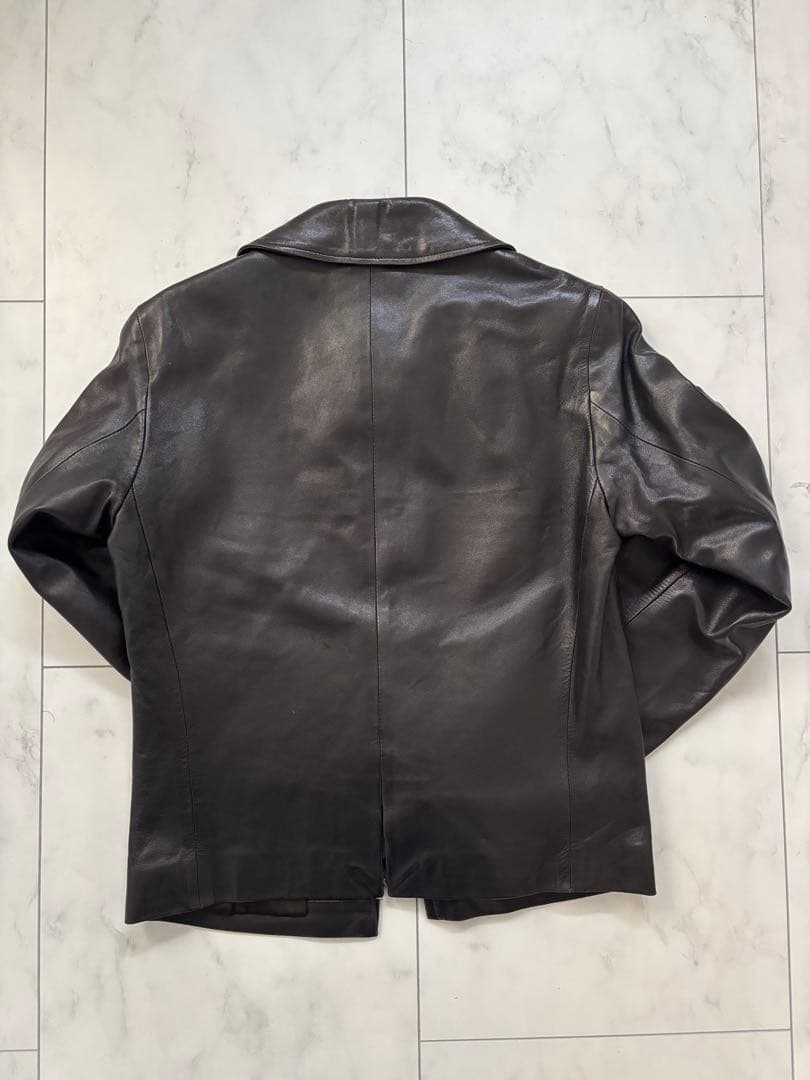 agnes b. アニエスベー　本革シングルライダースジャケット 36