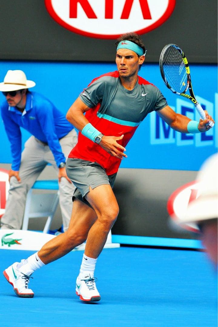 極美品◆ナイキ◆ナダル着用Tシャツ◆Mサイズ◆2014全豪オープン