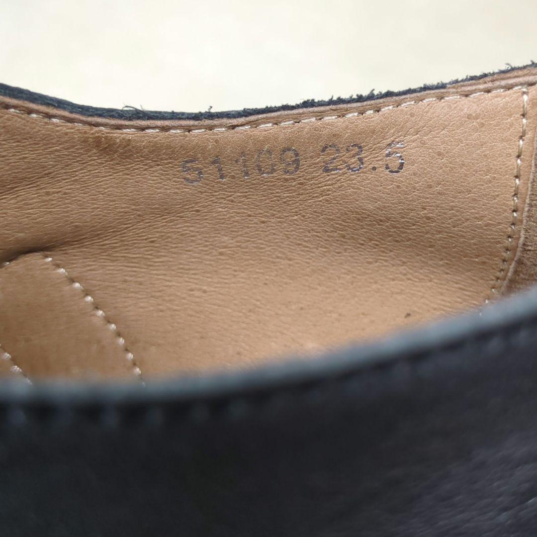 SAYA【美品】23.5 ベルトデザイン スリッポンシューズ レザー　黒