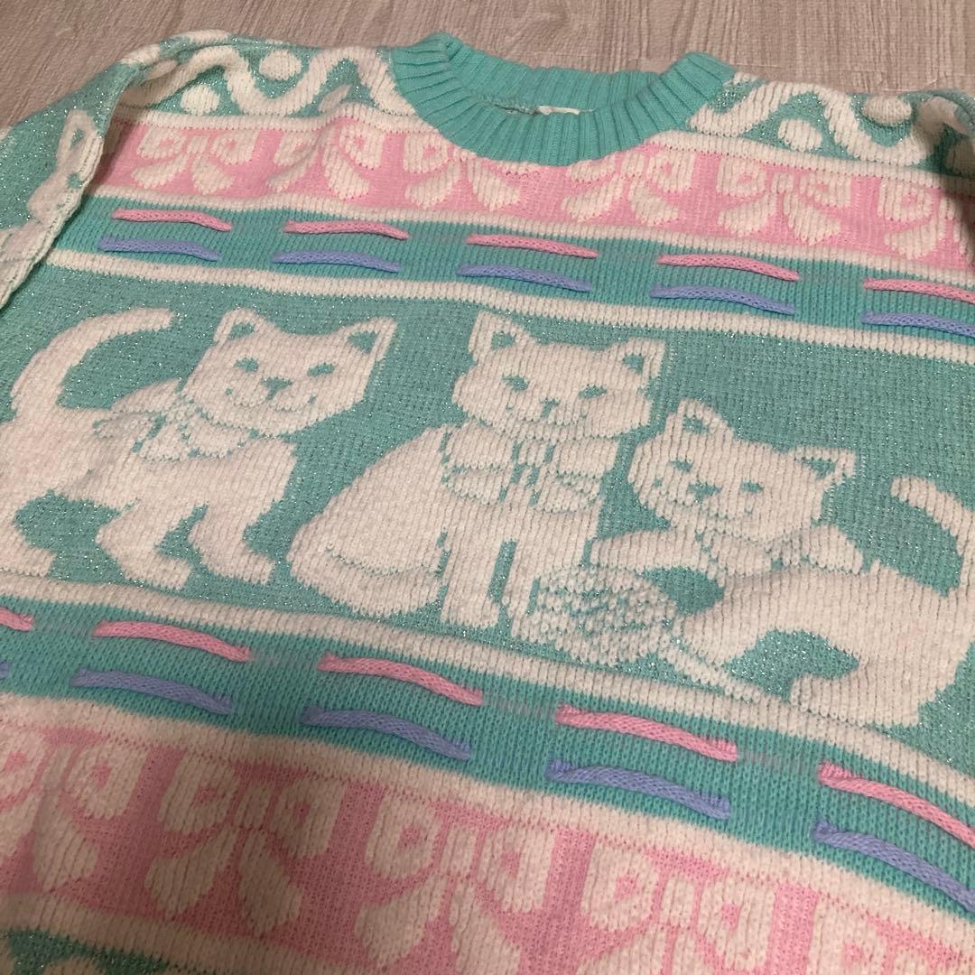 ファンシーニットセーター　猫ちゃん