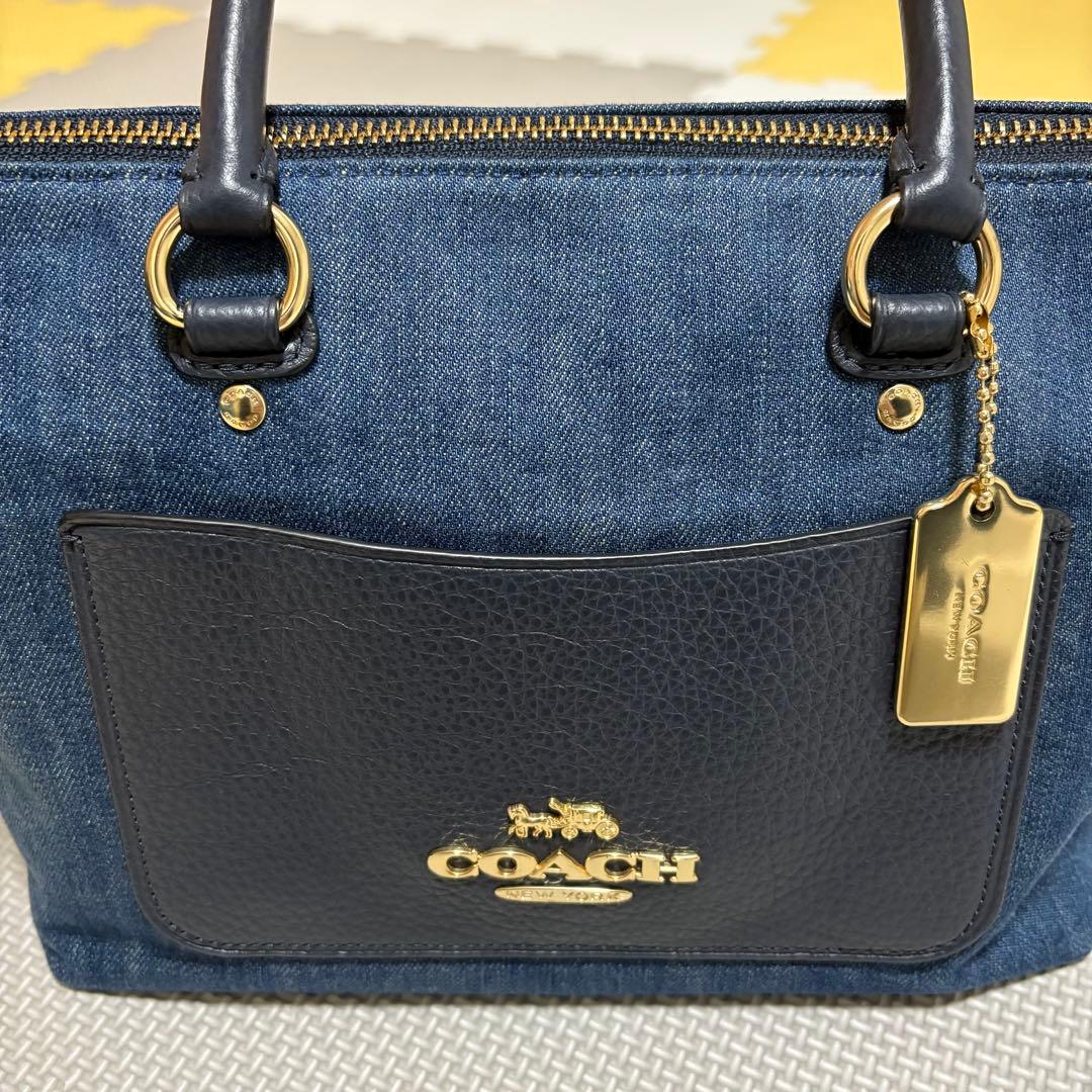 COACH コーチ　デニム ハンドバッグ　ミニエマサッチェル