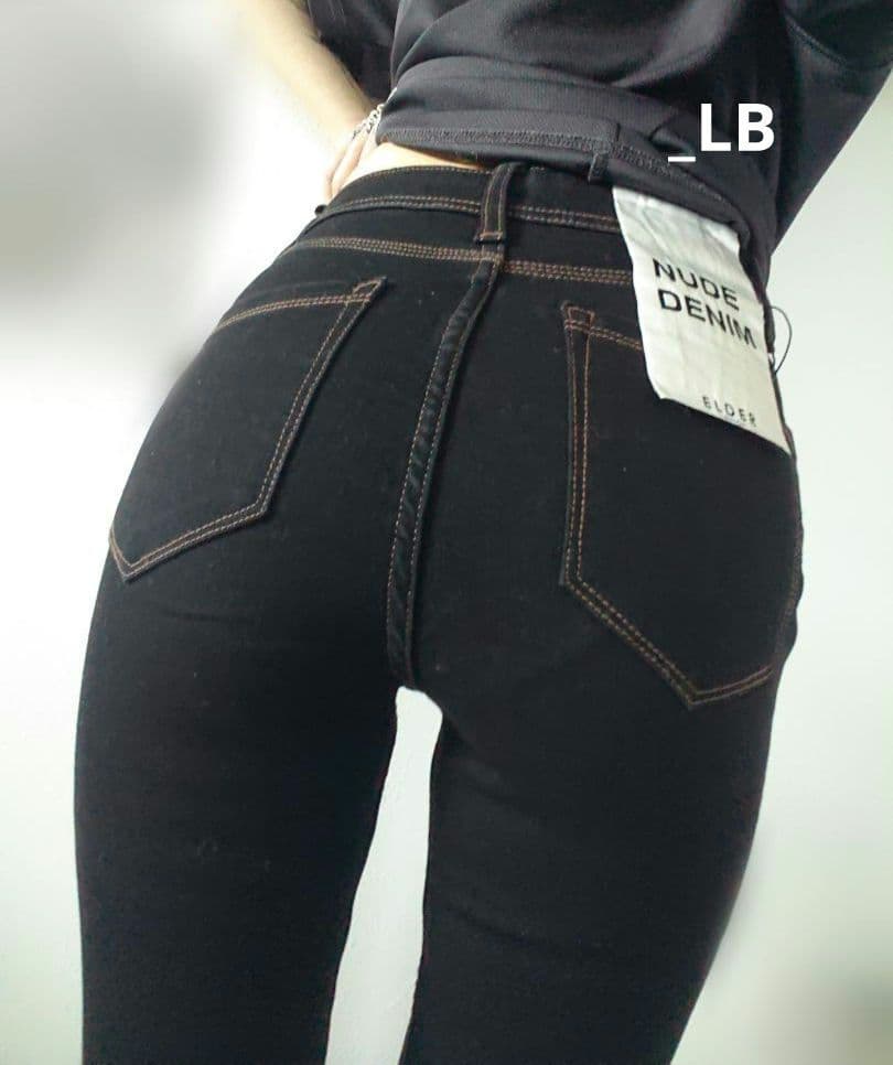 EMODA ELDER NUED J/W DENIM 黒 スキニー デニム S