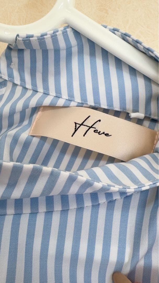 新品 heve ボータイブラウス ストライプ