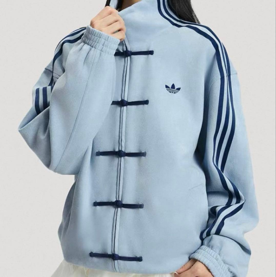L 海外限定adidas originalsトラックジャケット　アディダス　水色