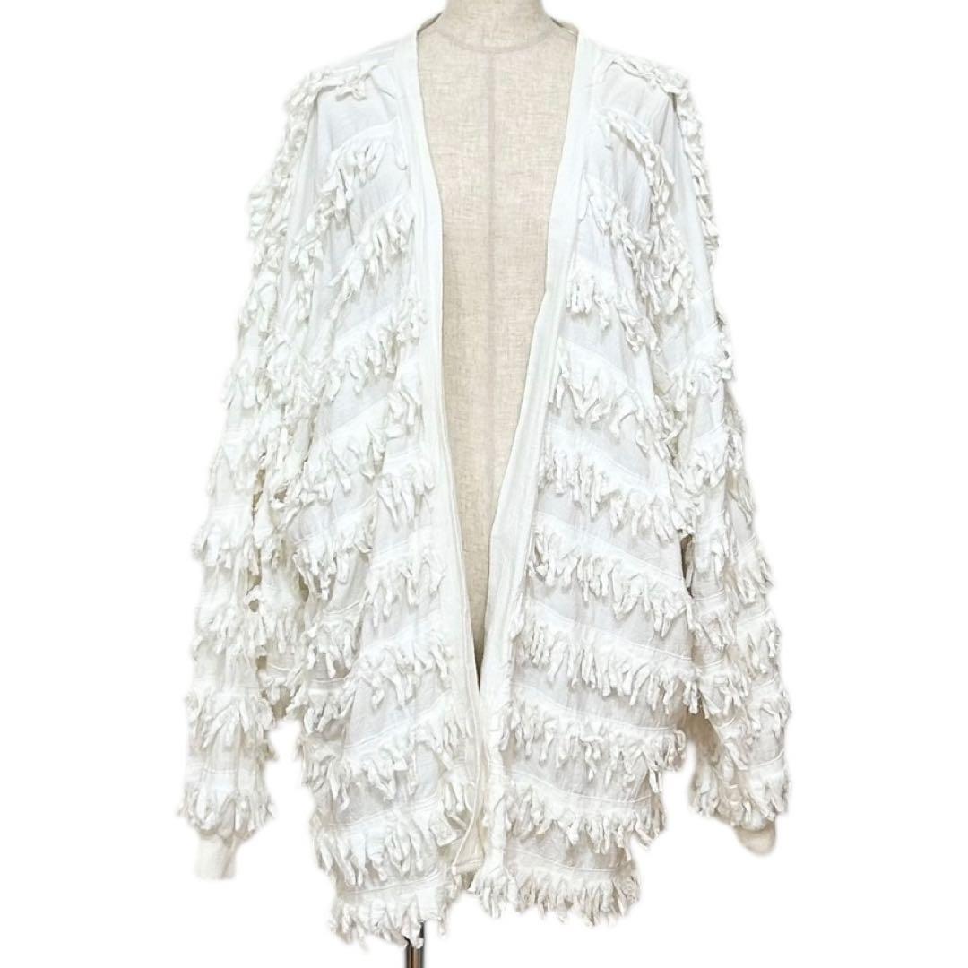 Paula Sweet 80s USA vintage フリンジカーディガン L