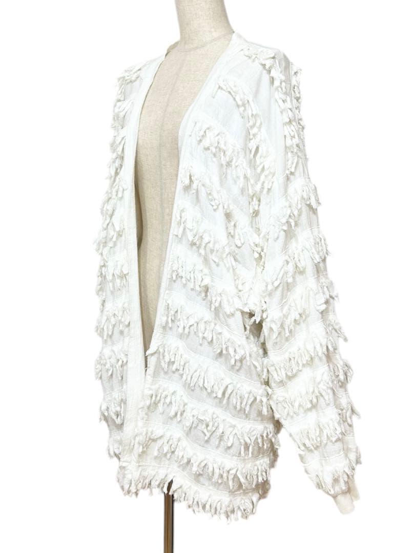 Paula Sweet 80s USA vintage フリンジカーディガン L