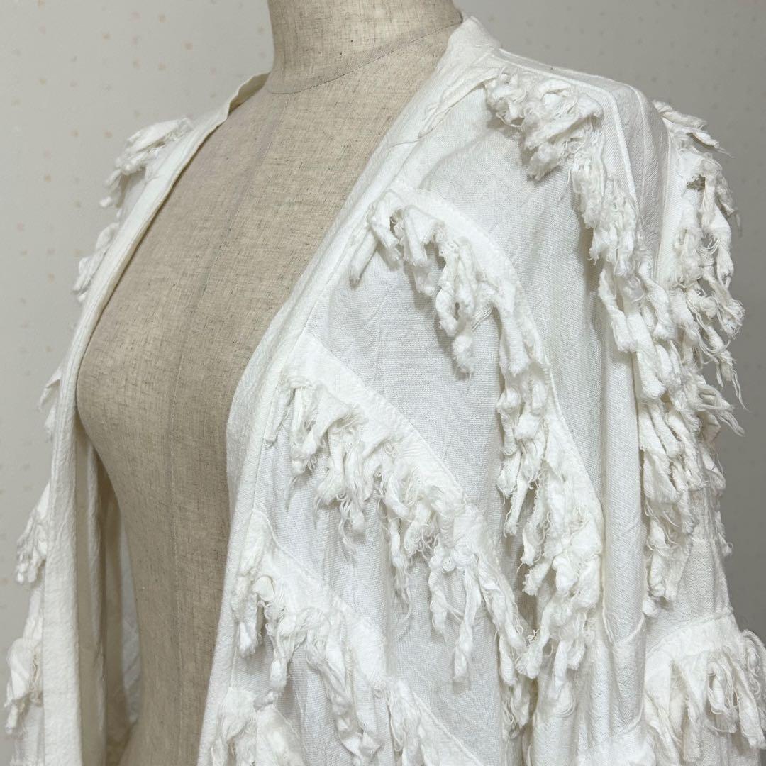 Paula Sweet 80s USA vintage フリンジカーディガン L