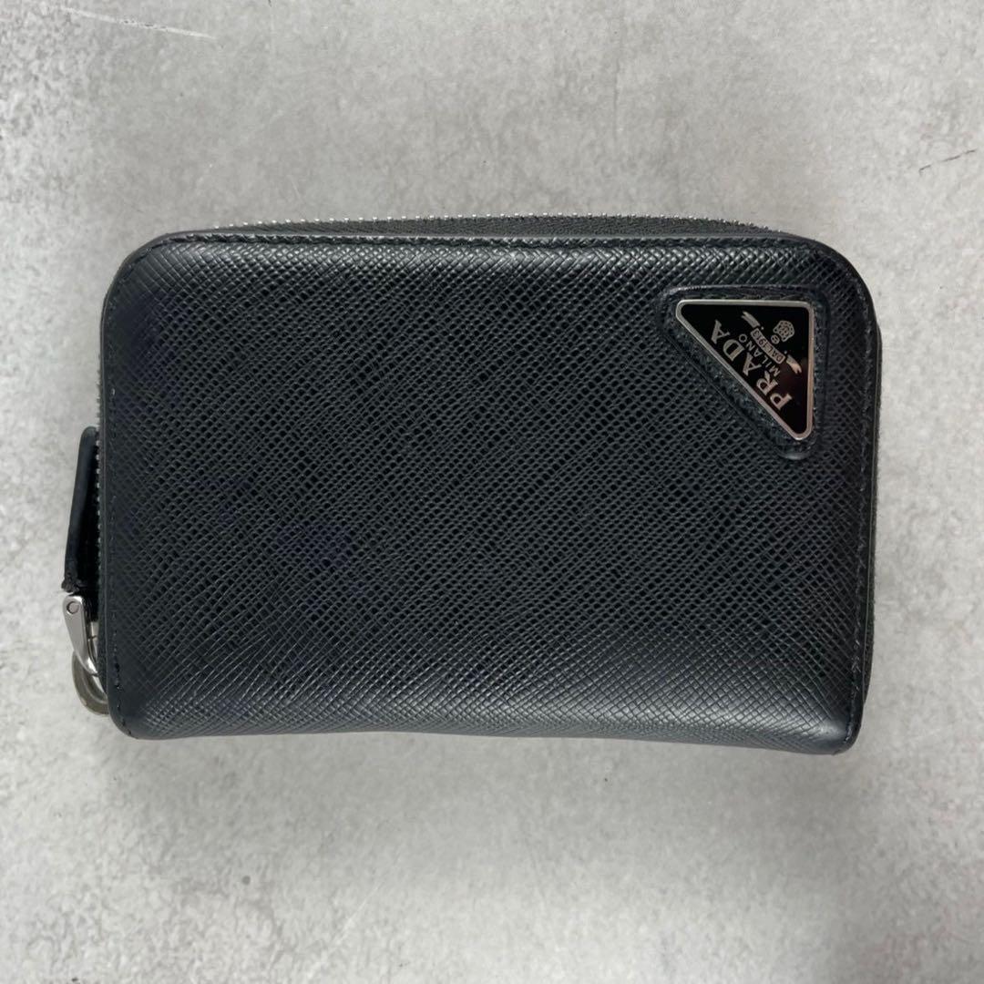 【極美品 付属品完備】PRADA ケース 三角ロゴ サフィアーノレザー 黒