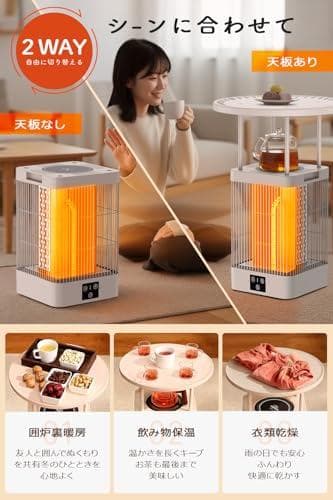 カーボンヒーター 【2025年冬モデル・360°全方位速暖・3in1デ_corg