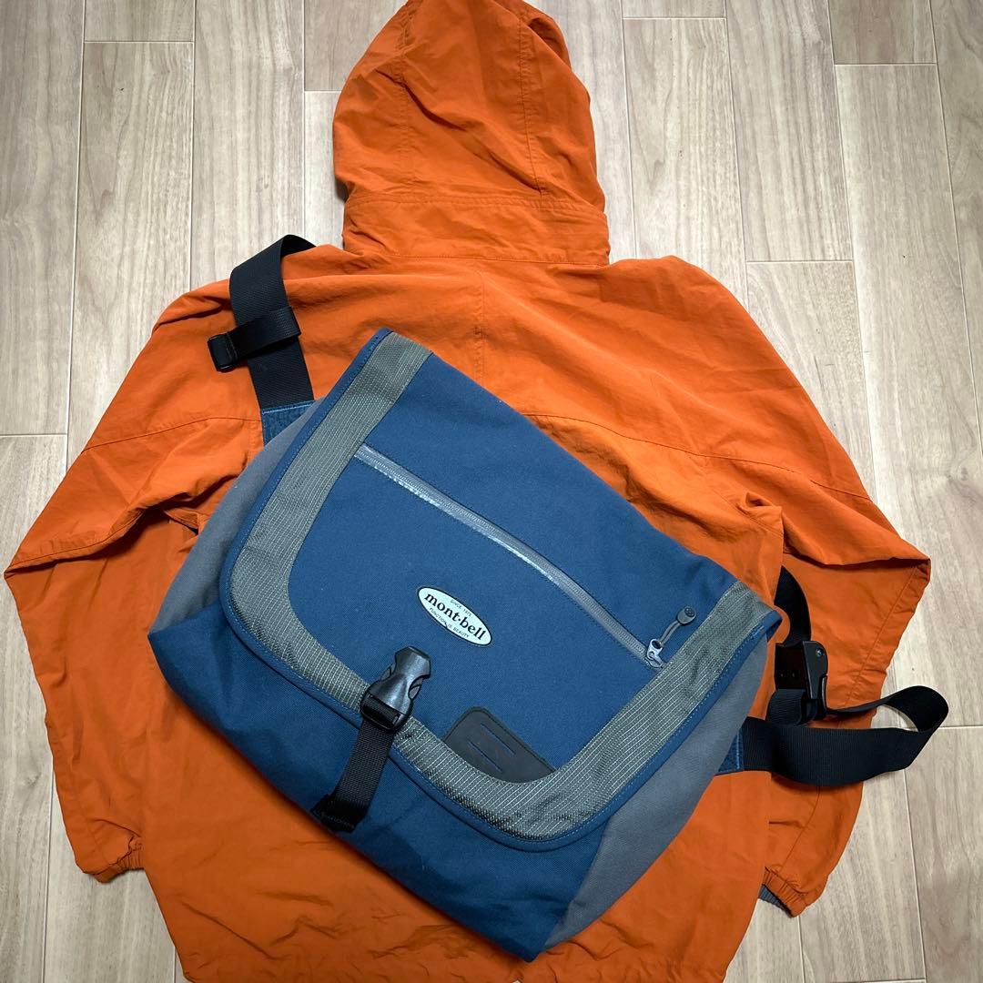 old mont-bell モンベル　ブルー　メッセンジャーバッグ　古着　y2k
