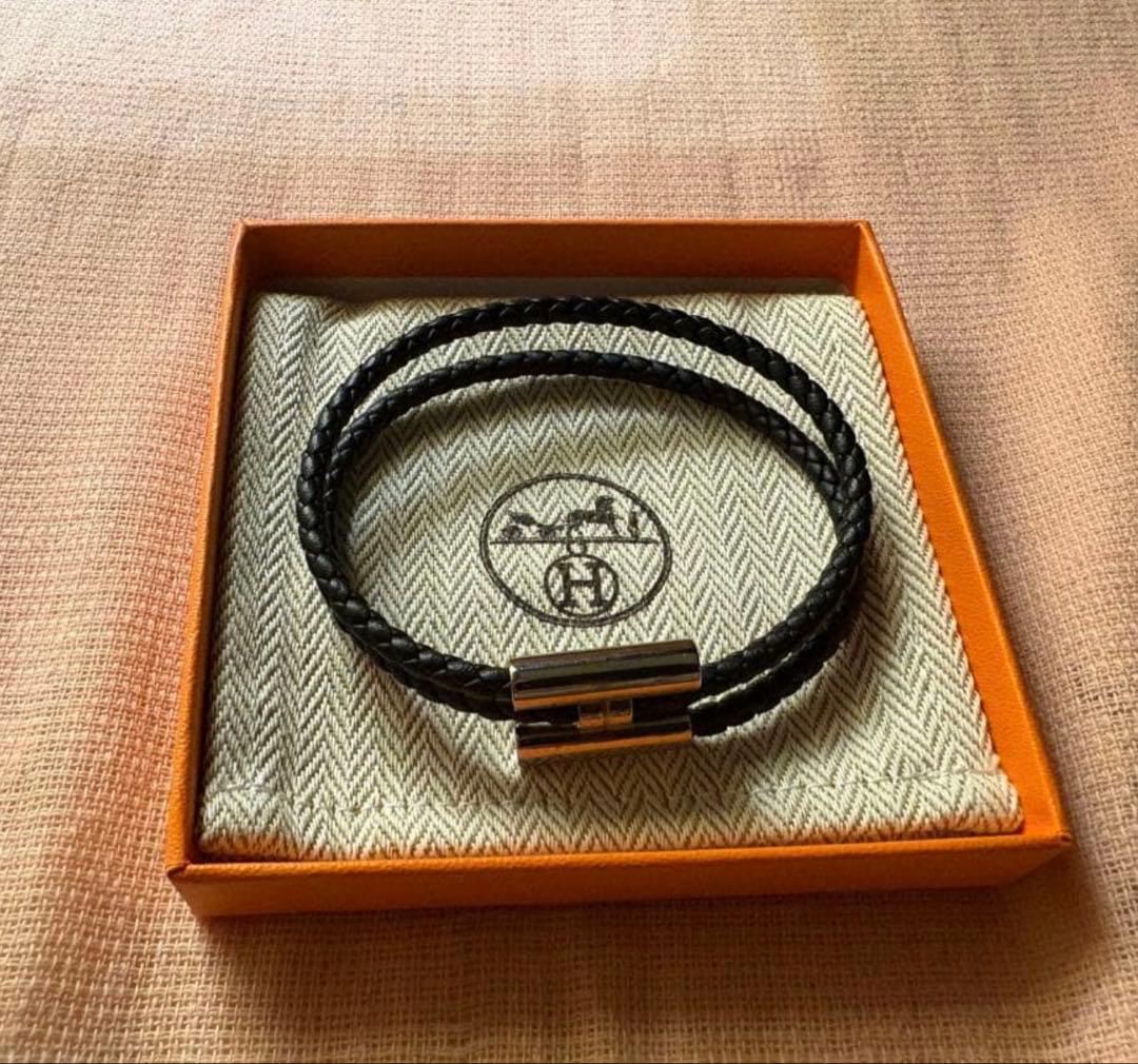 HERMES レザーブレスレット　トゥルニ　トレッセ