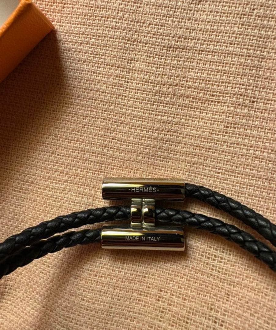 HERMES レザーブレスレット　トゥルニ　トレッセ