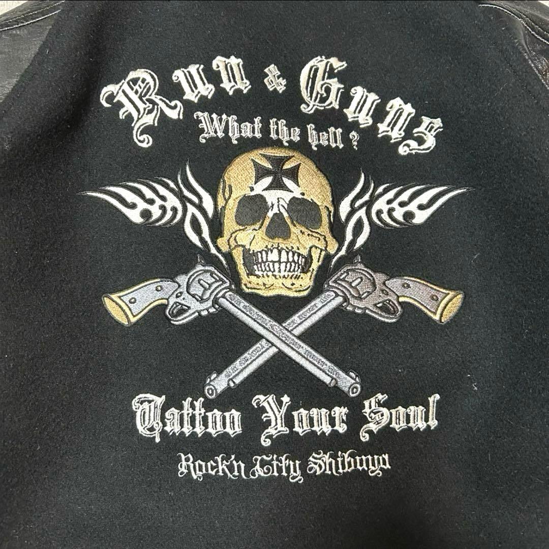 archive【Run&Guns】刺繍スタジャン/ファラオコート/Y2K/袖革◎