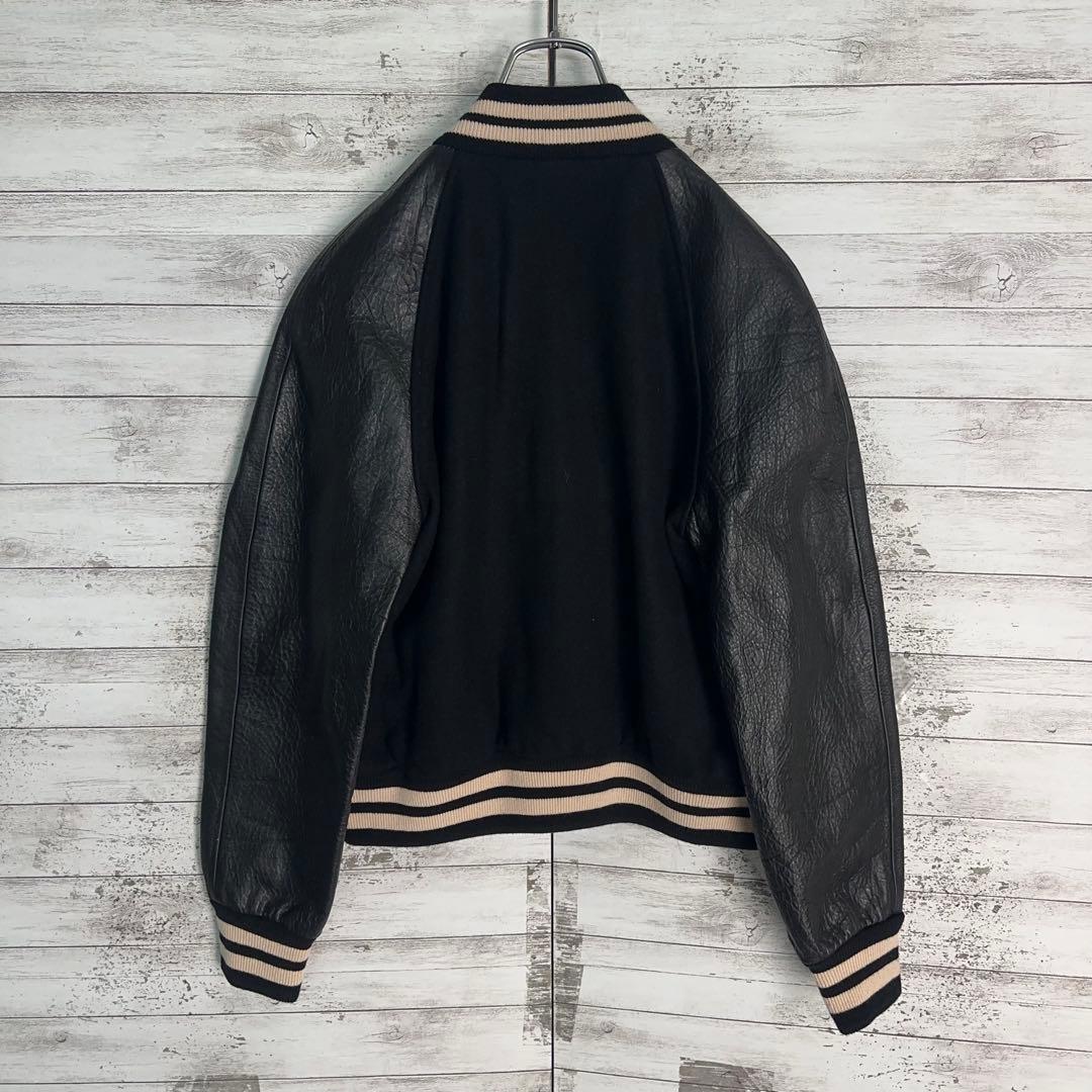 10456【美品・希少デザイン】グッチ☆GGホースビット レザージャケット　黒
