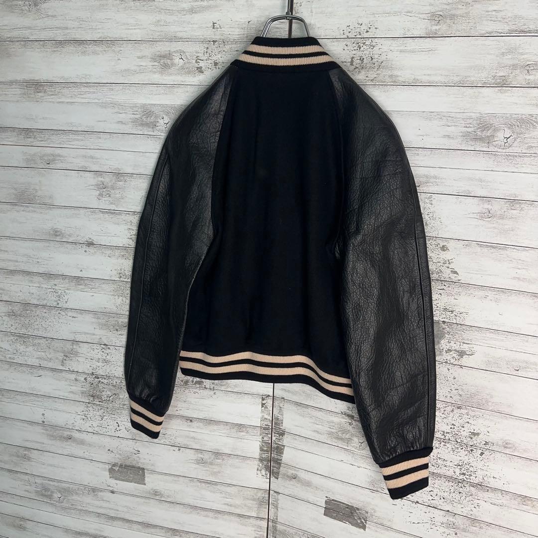 10456【美品・希少デザイン】グッチ☆GGホースビット レザージャケット　黒