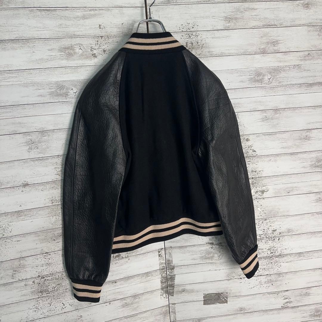 10456【美品・希少デザイン】グッチ☆GGホースビット レザージャケット　黒