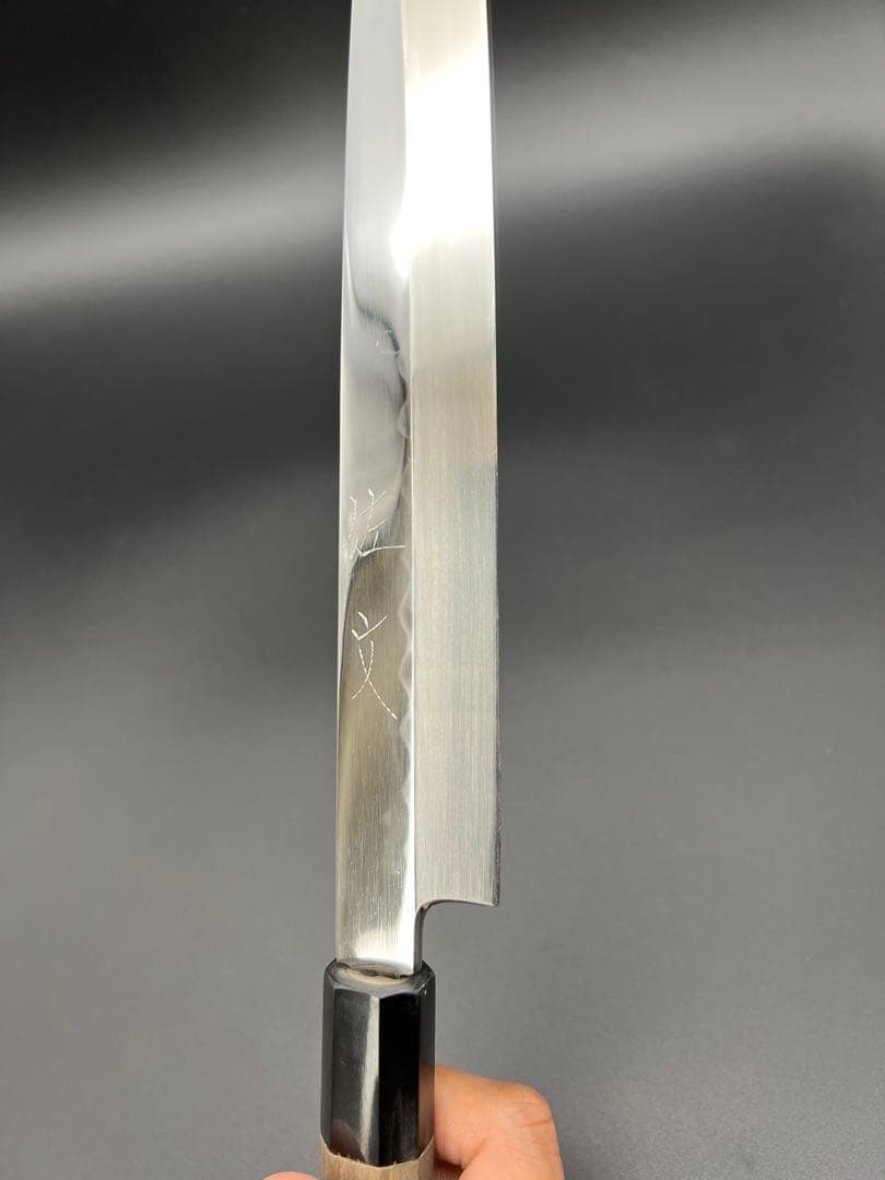 佐文 本焼 鏡面仕上 玉白鋼全鋼　柳刃