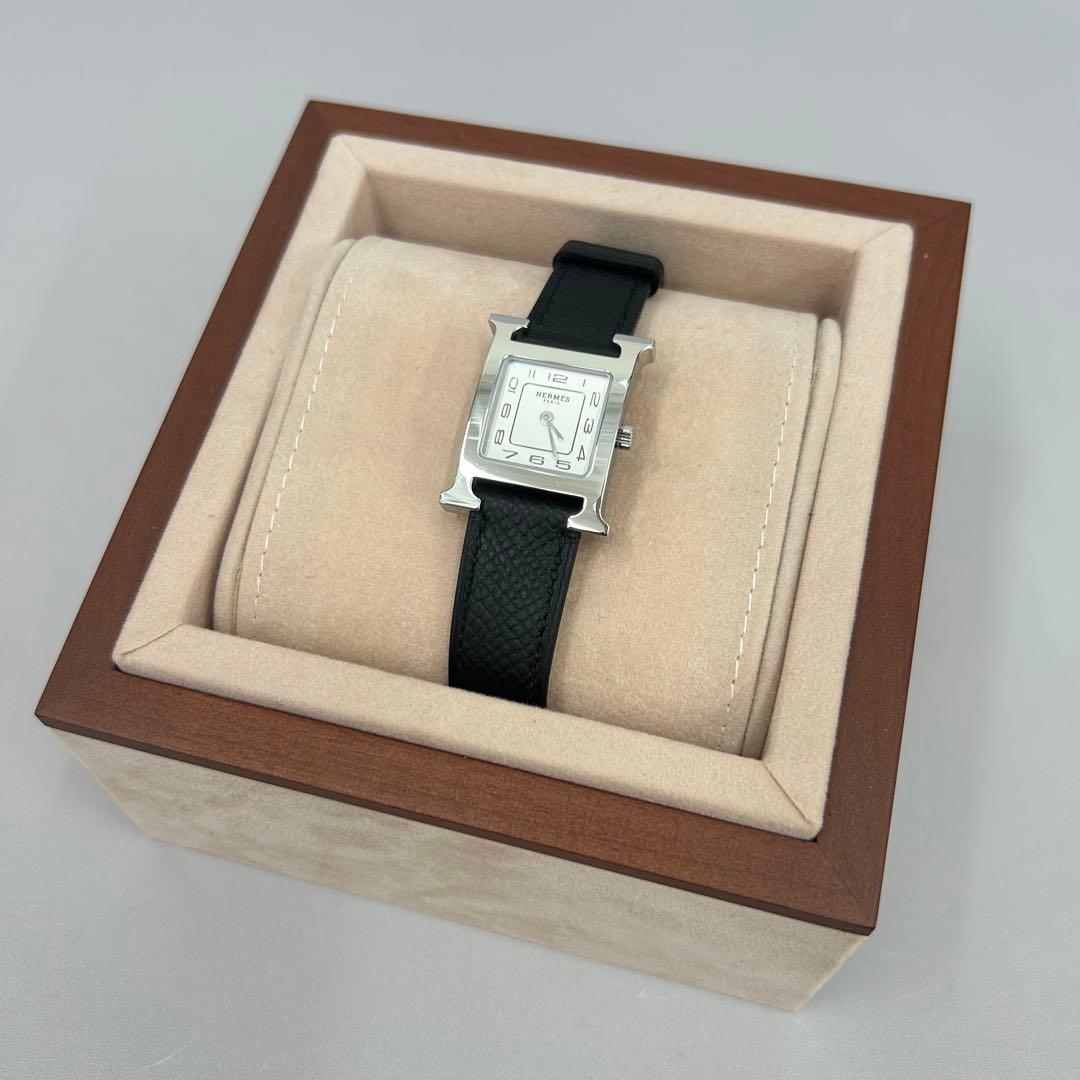 エルメス 腕時計《 Hウォッチ 》ミニ HH1.210 ブラック 黒 シルバー