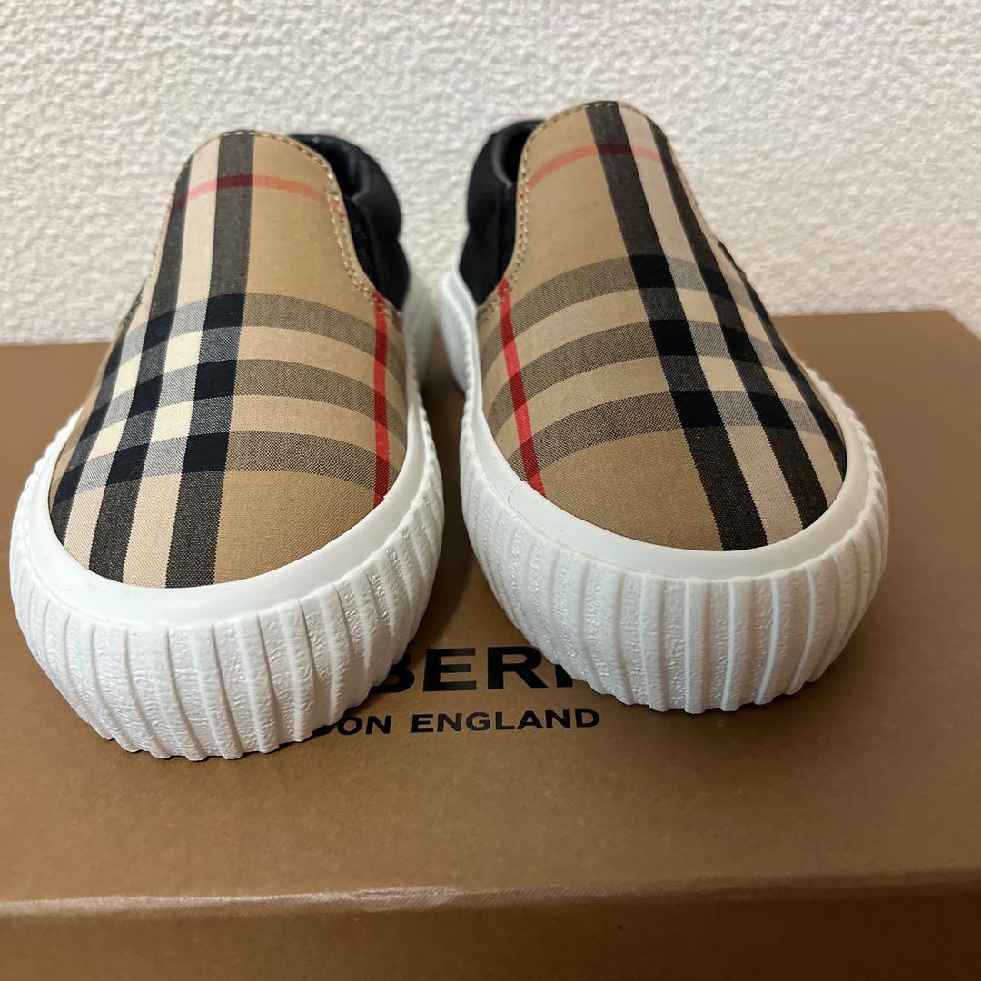 BURBERRY チェック柄 スリッポンスニーカー