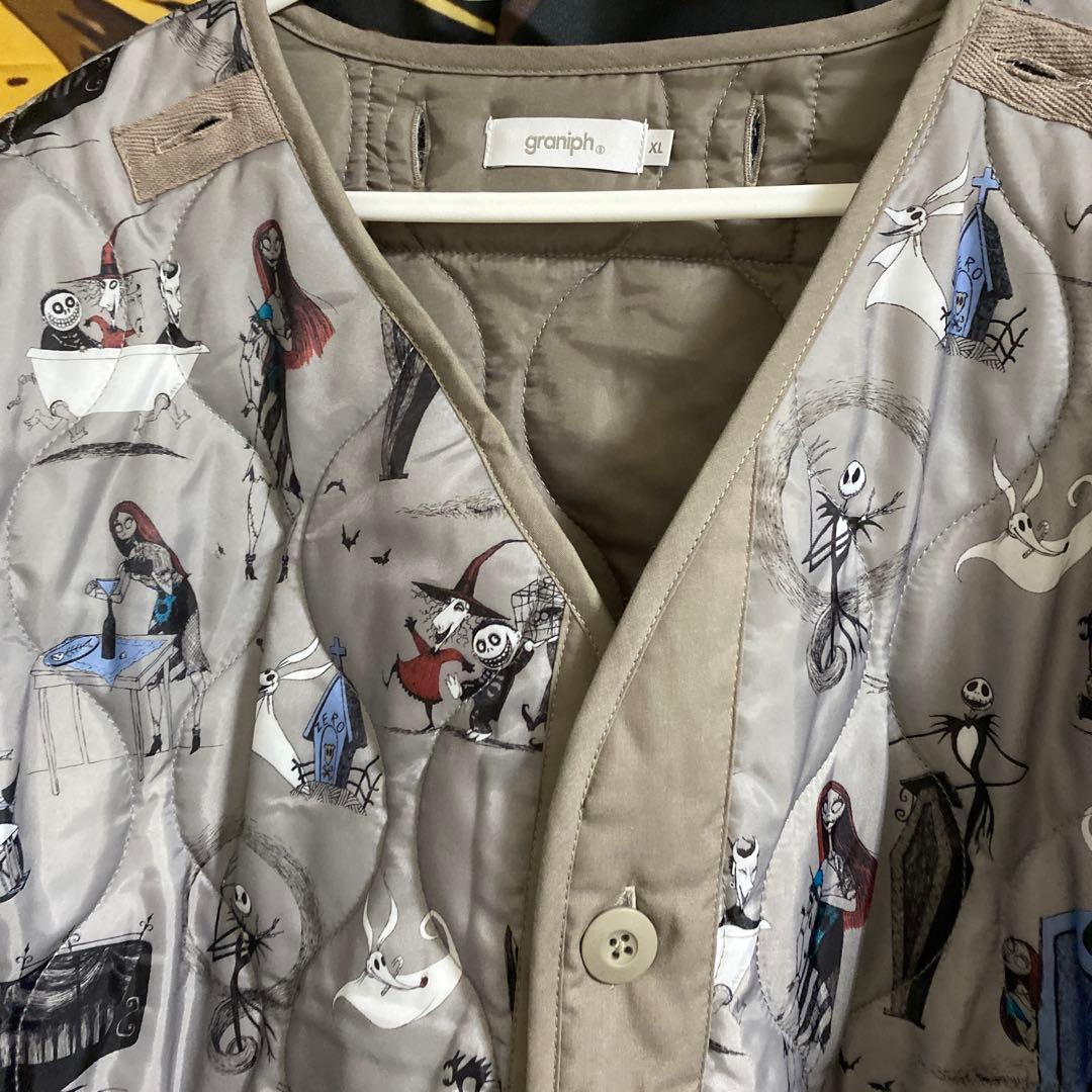 グラニフ ナイトメアー ビフォアクリスマス ショートモッズコート 中のライナー