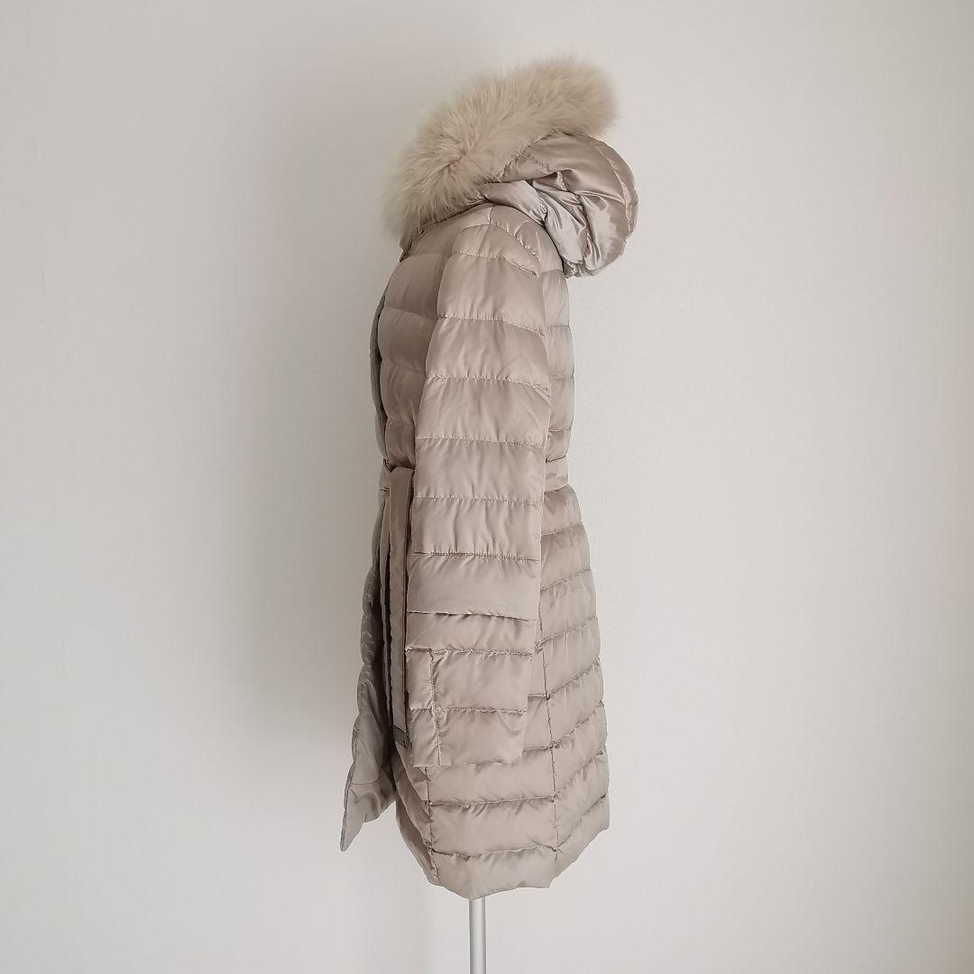 エスマックスマーラ リバーシブル 洗える グースダウンコート ファー ベルト S