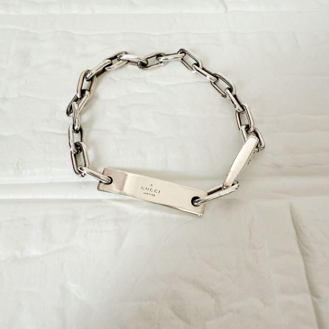 鑑定済美品！GUCCI グッチ タグプレートチェーンブレスレット シルバー925
