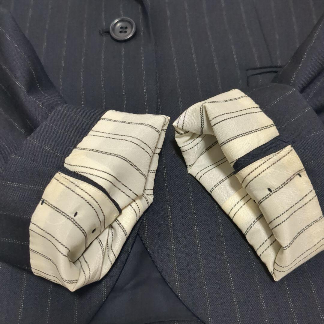 theory　セオリー パンツスーツ 紺　ストライプ カシミヤ　セットアップ