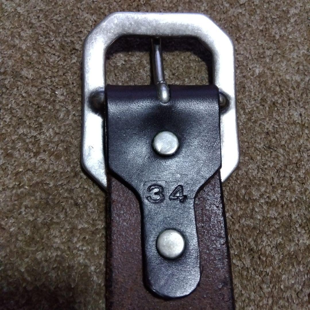 36inch ターコイズ フラワー HTC 革製 スタッズベルト ダークブラウン