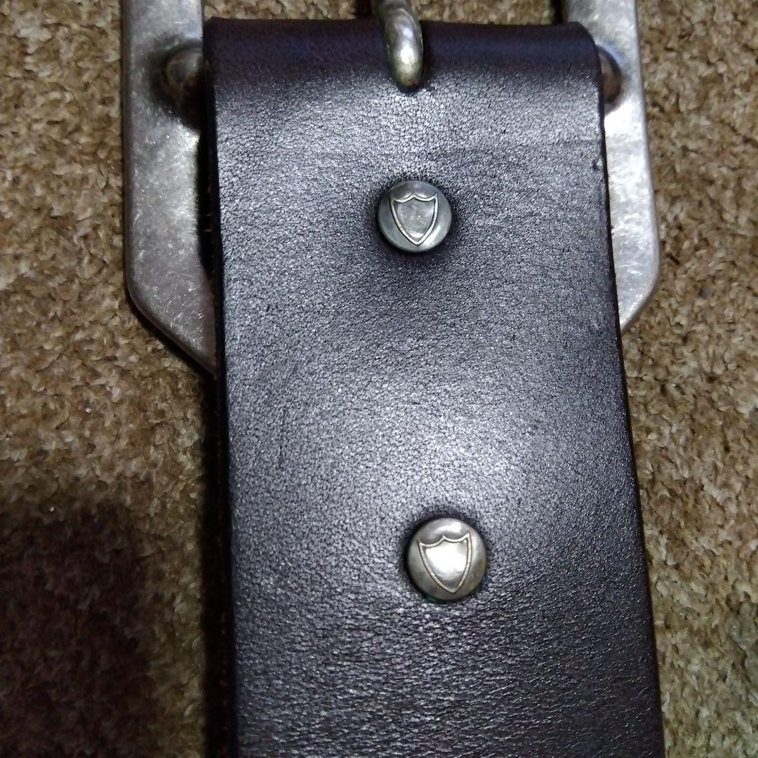 36inch ターコイズ フラワー HTC 革製 スタッズベルト ダークブラウン