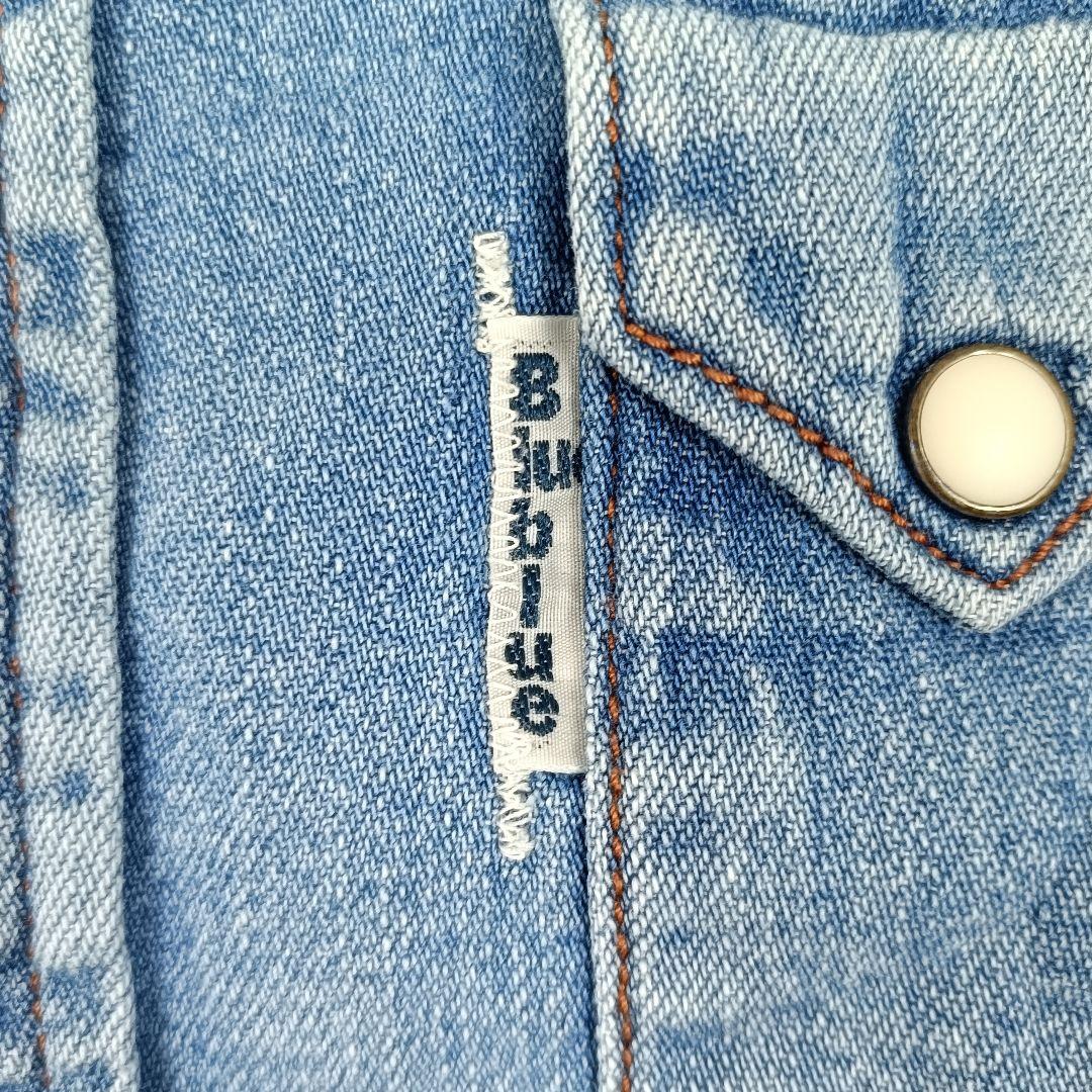 BLUE BLUE × HTC フラワースタッズ デニム ウエスタンシャツ L