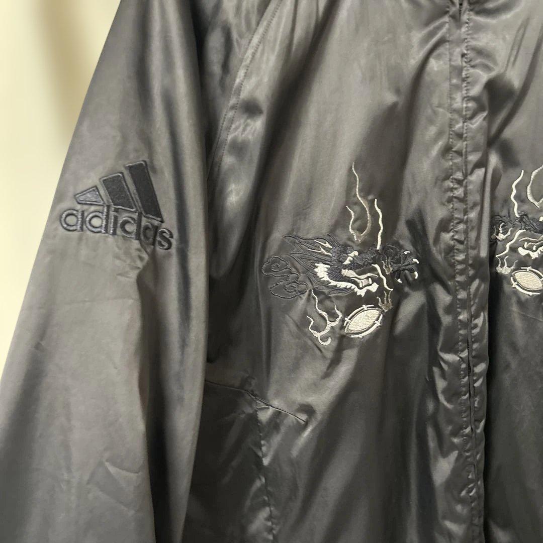 【希少サイズ、日本和柄刺繍】adidasオールブラックス　スカジャン　限定