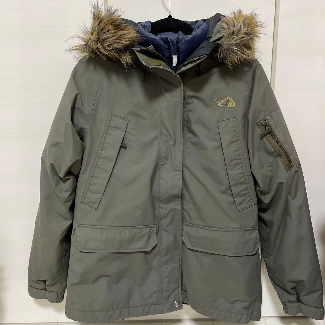 ザノースフェイス　ダウン　カーキ　レディース　L