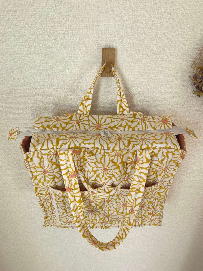 【ERINApage】インド綿2wayトートバッグ　大容量バッグ