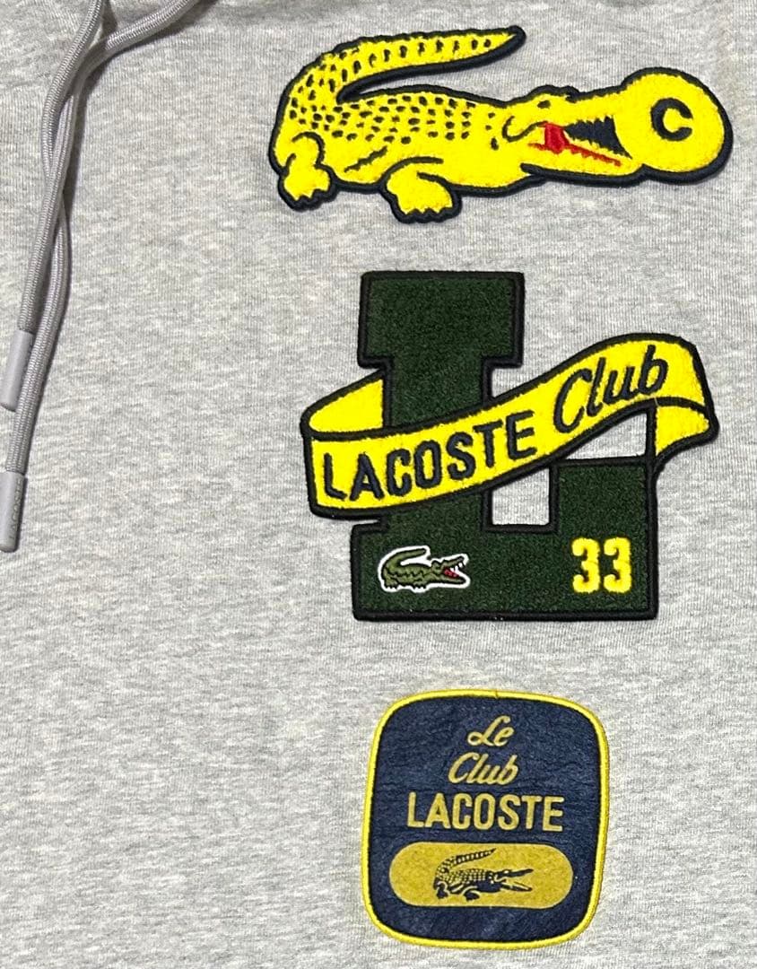 極美品　ラコステ　プルオーバーパーカー　ライトグレー