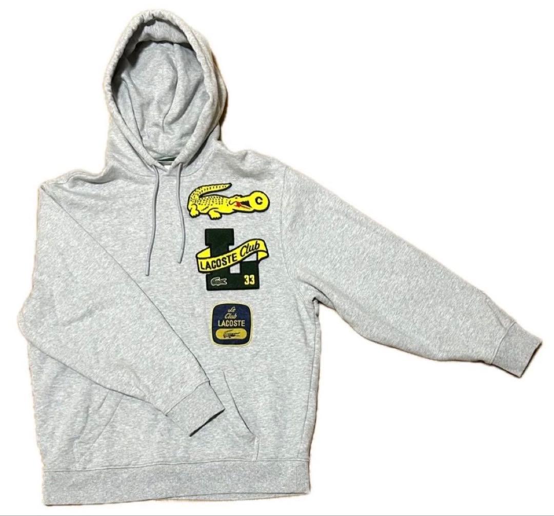 極美品　ラコステ　プルオーバーパーカー　ライトグレー