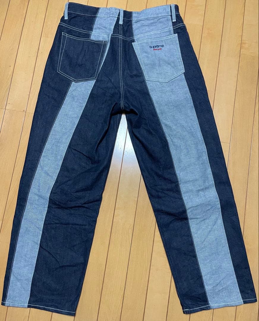 【美品】Supreme Paneled Stripe Baggy Jean 32