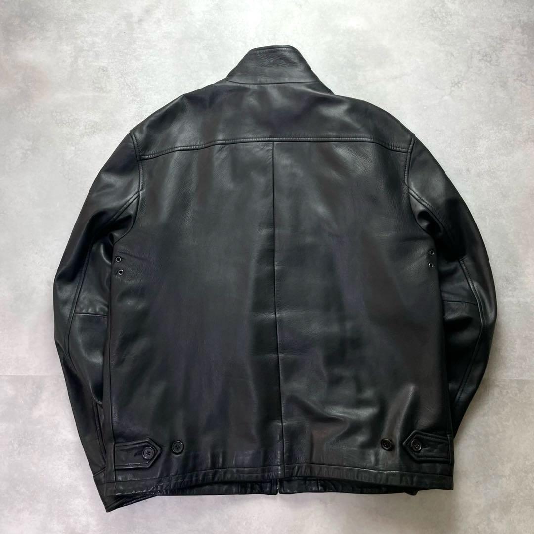 極美品 ポロラルフローレン シングルライダースジャケット 羊革 チェック ポニー