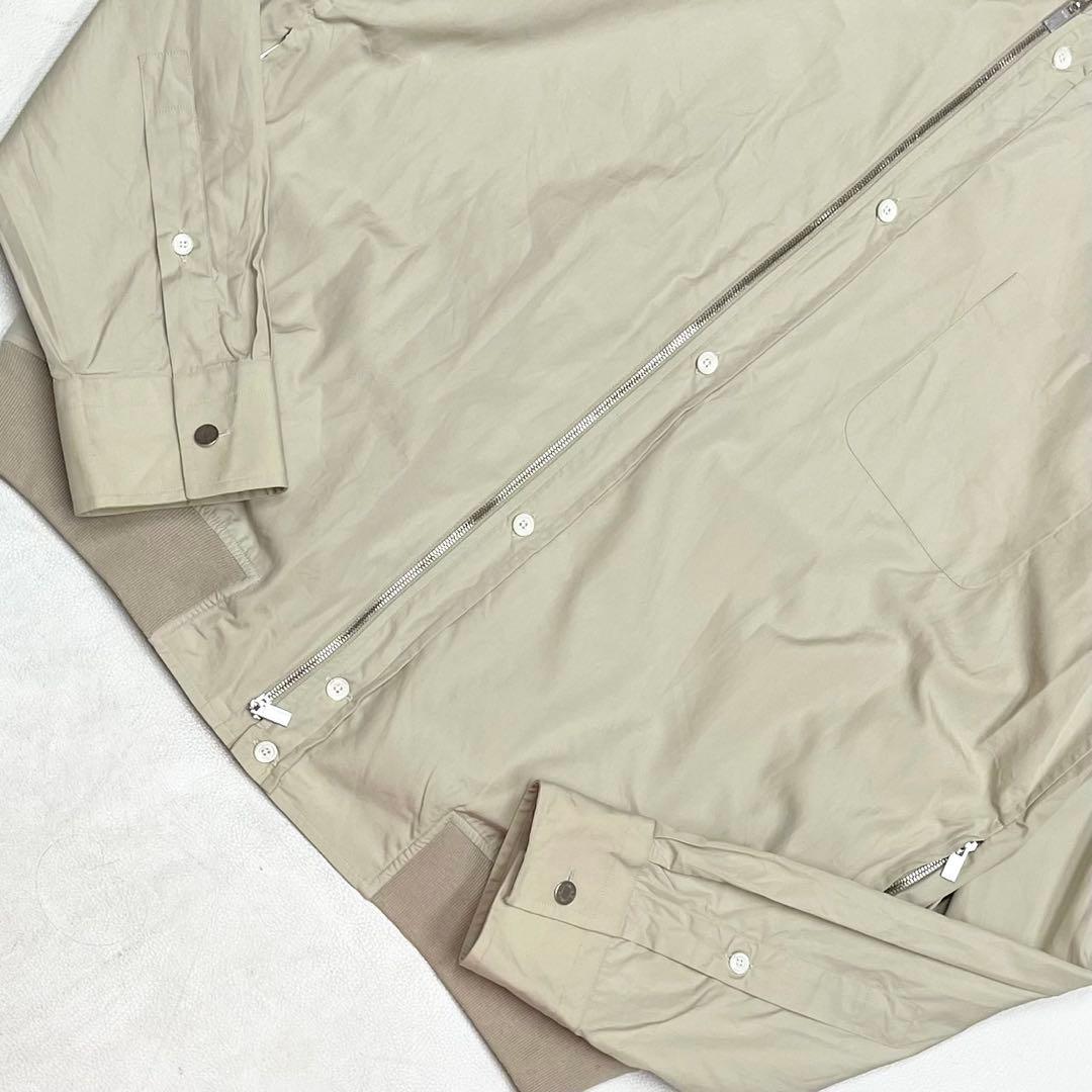 HERMES エルメス ジップアップ シャツブルゾン ベージュ スウィングトップ
