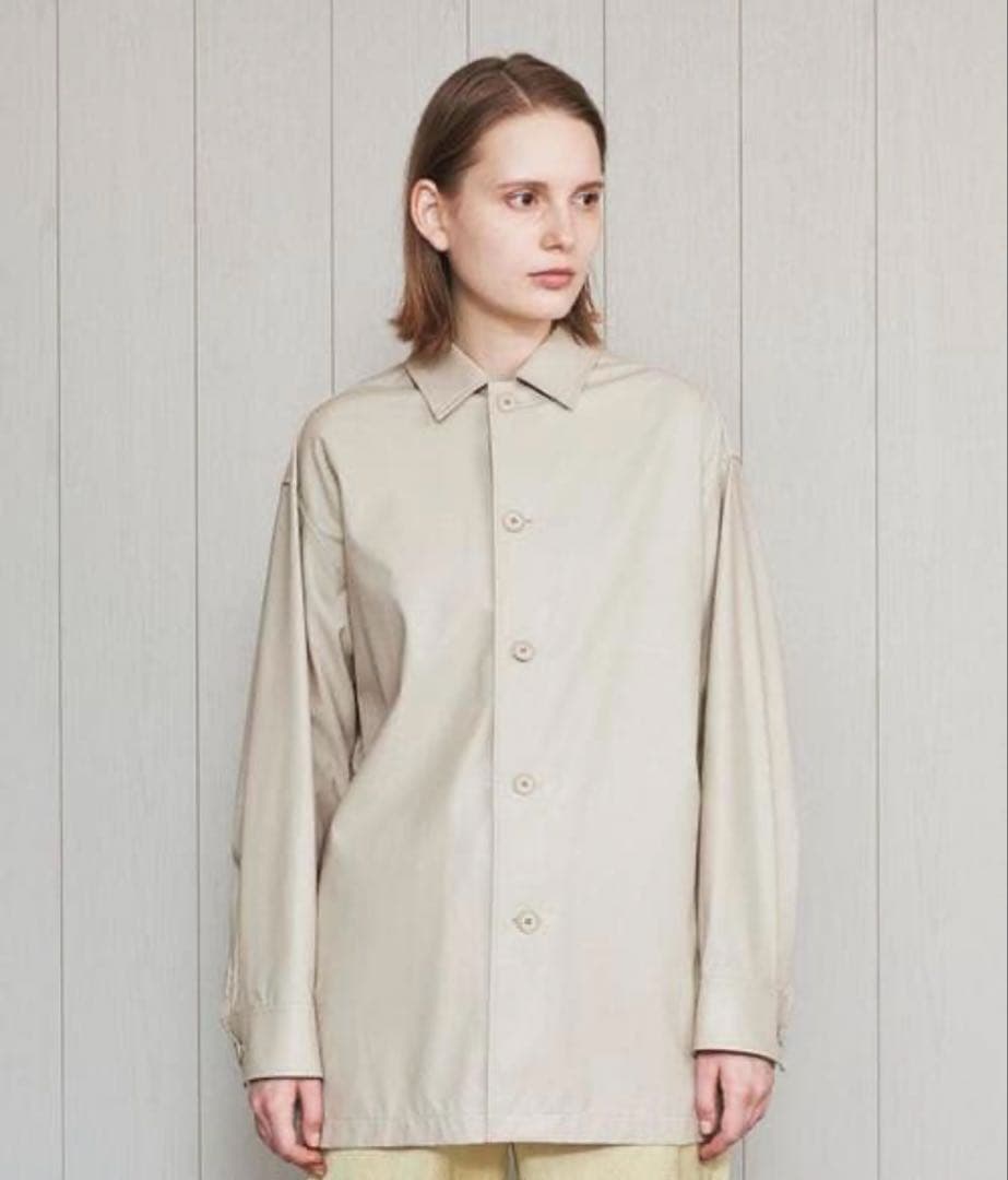 H BEAUTY&YOUTH ブラックレザーシャツジャケット